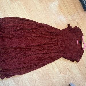 Elegant Lace Burgundy Dress
